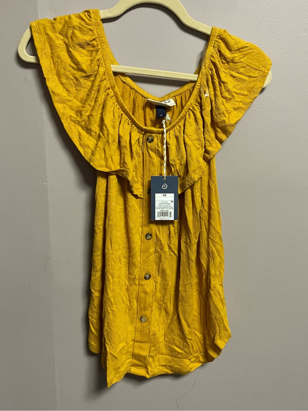 Universal Thread Women's Off The Shoulder Mustard Yellow Blouse size XS